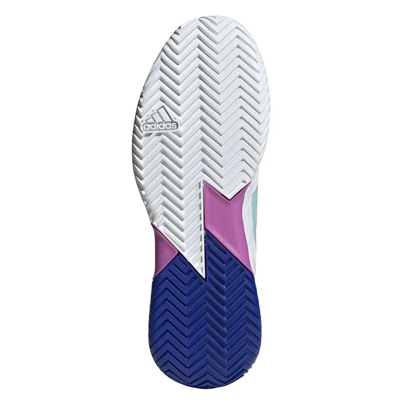 Adidas Adizero Ubersonic 4.1 All Court Tennis Shoes (Mens) - White/Lucid Blue/Purple Burst