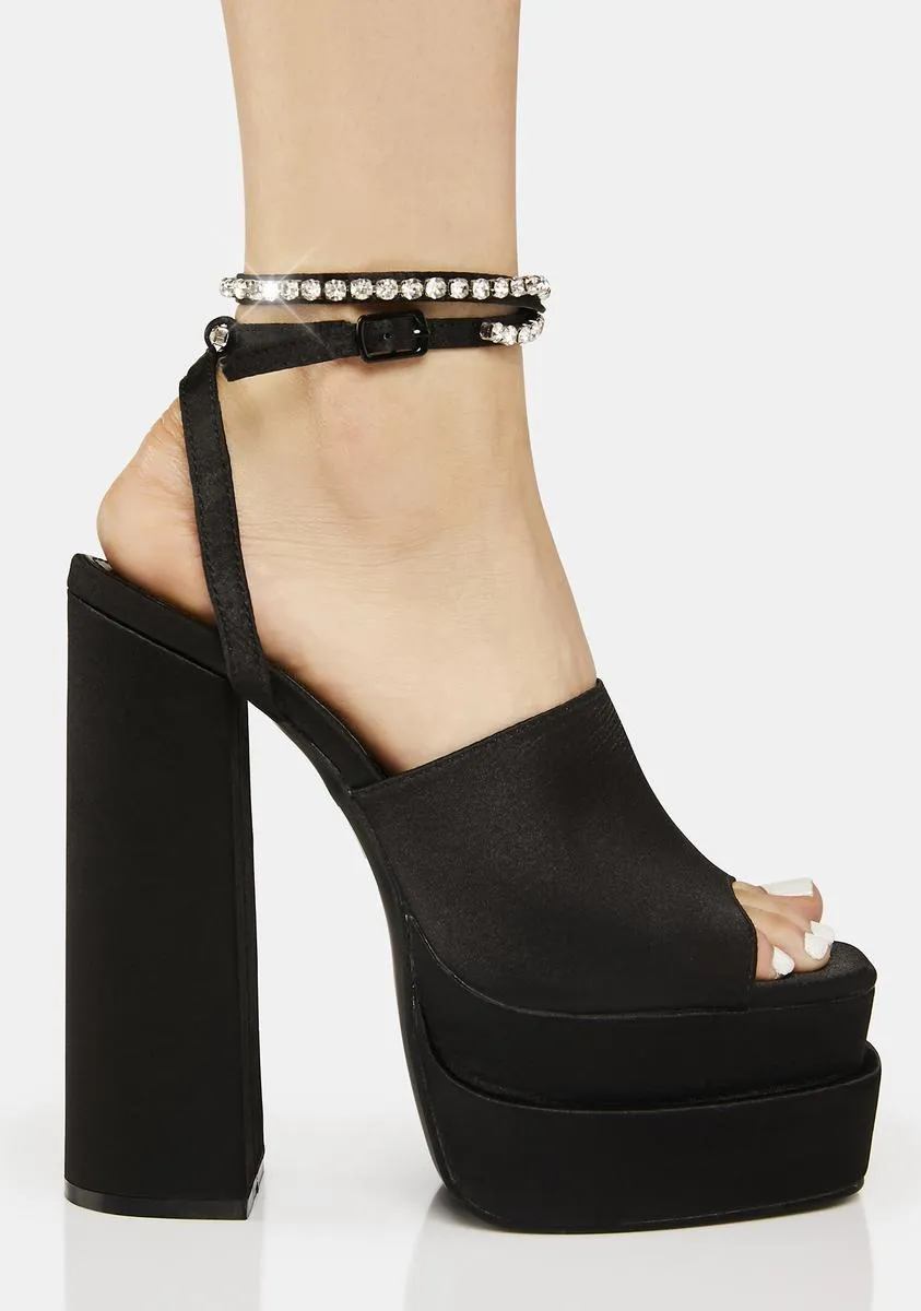 Black Lilibet Platform Heels