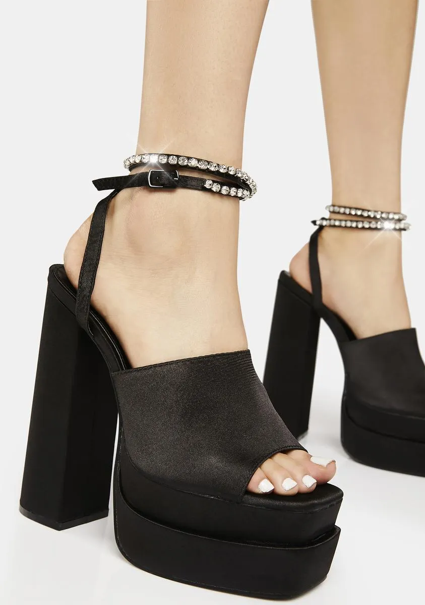 Black Lilibet Platform Heels