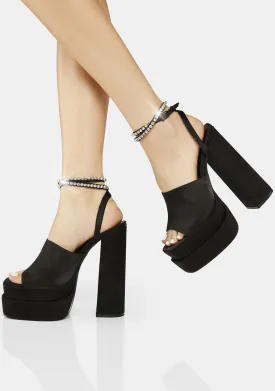 Black Lilibet Platform Heels