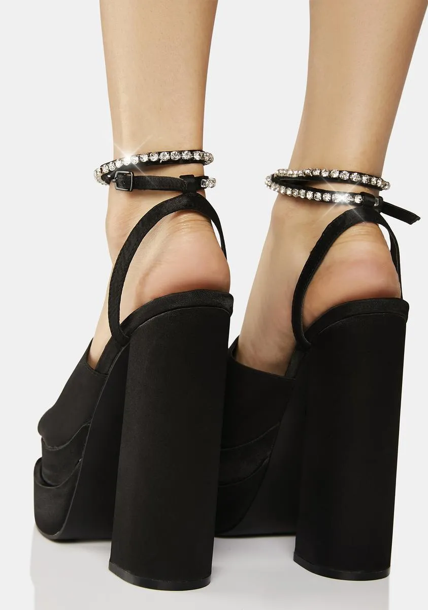 Black Lilibet Platform Heels