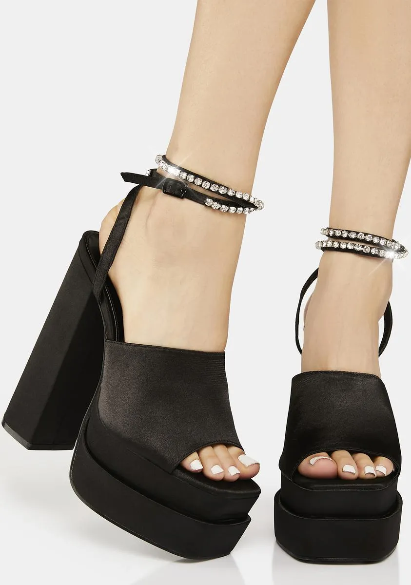 Black Lilibet Platform Heels