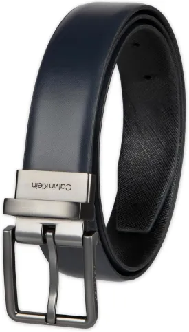Calvin Klein Men's Two-in-one Reversible Rotative Buckle Casual Dress Belt