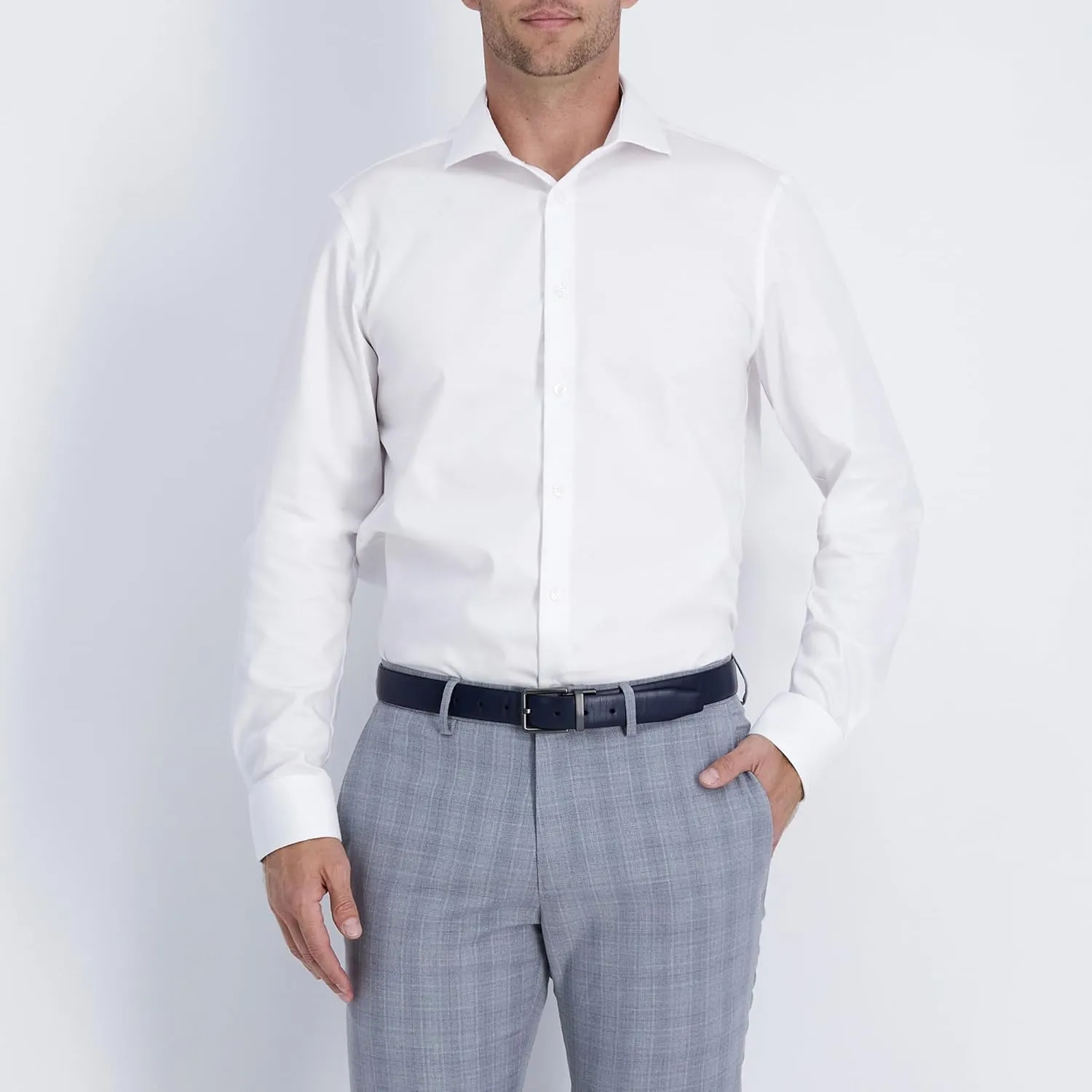 Calvin Klein Men's Two-in-one Reversible Rotative Buckle Casual Dress Belt