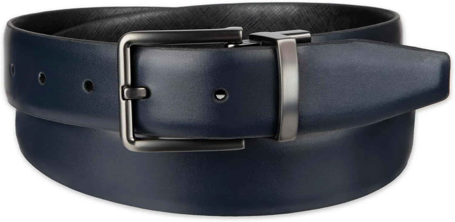 Calvin Klein Men's Two-in-one Reversible Rotative Buckle Casual Dress Belt