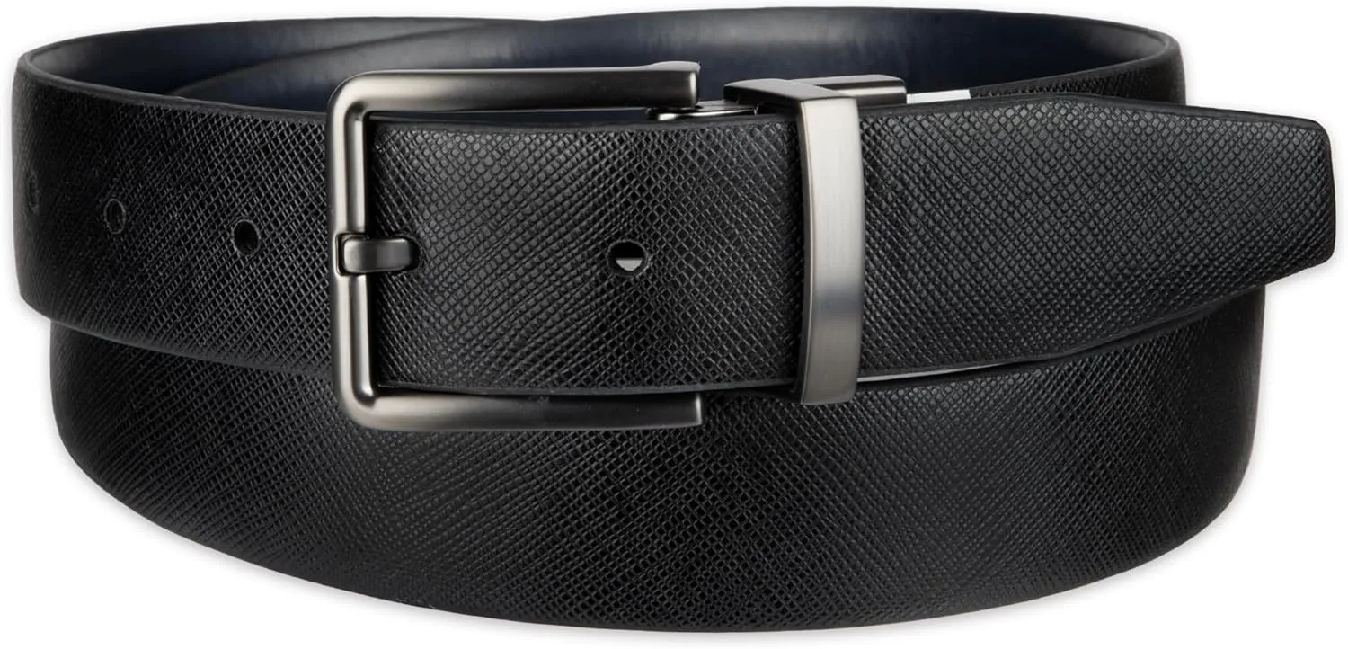 Calvin Klein Men's Two-in-one Reversible Rotative Buckle Casual Dress Belt