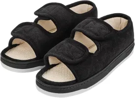 Diabetic Sandals for Men Wide Width Edema Swollen Slippers Adjustable Open Toe Surgical Shoes Anti-skid Breathable Orthopedic Footwear Memory Foam Soft Elderly Sandals