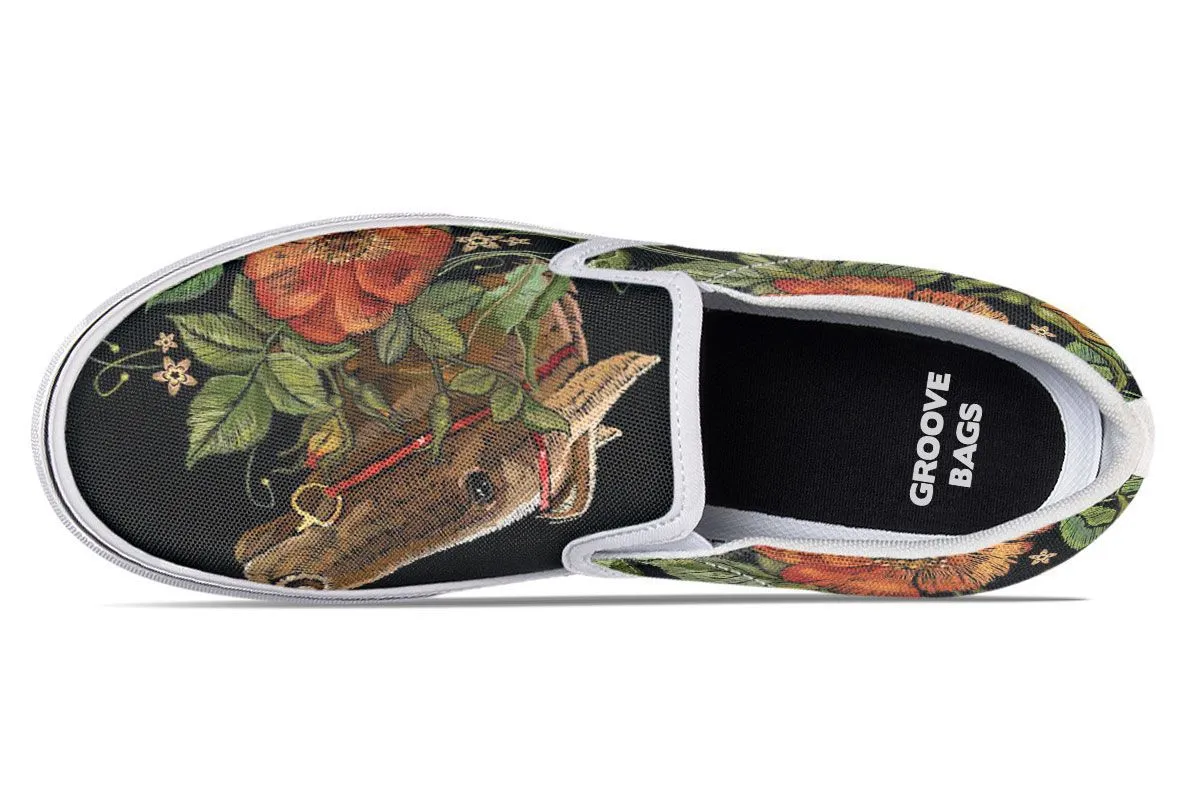 Embroidery Horse Slip-On Shoes