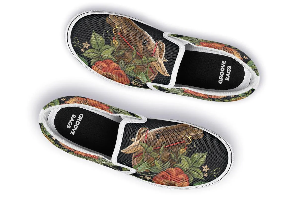 Embroidery Horse Slip-On Shoes