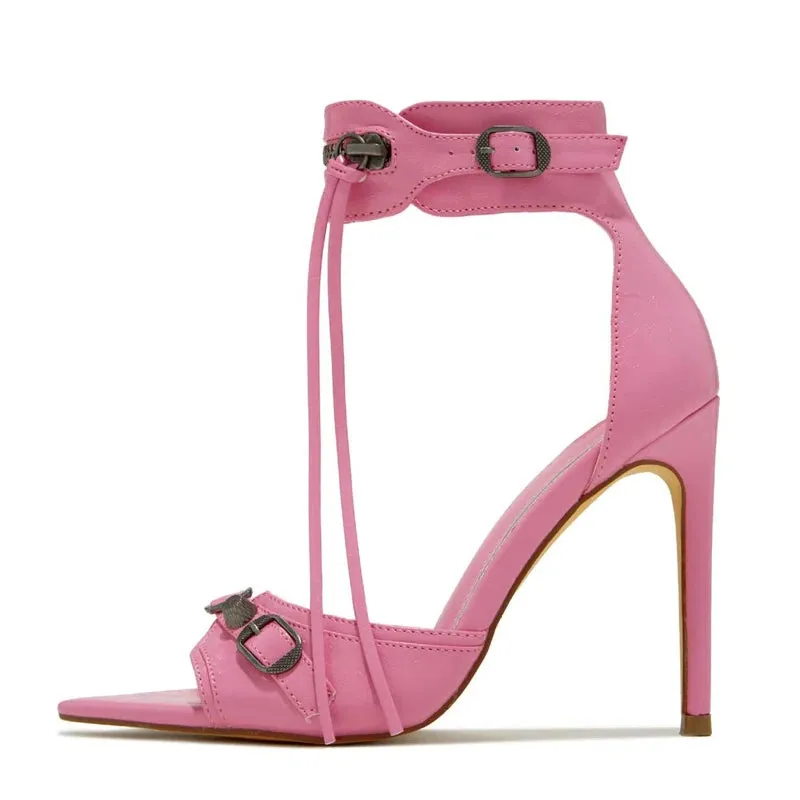 Fashion Zip Tassel ankle strap high heel Sandals