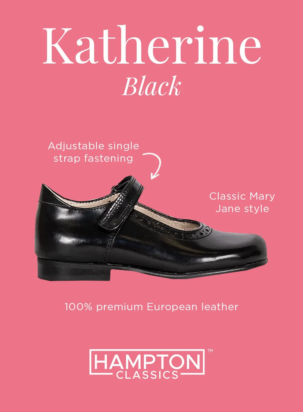 Hampton Classics Katherine School Shoes in Black