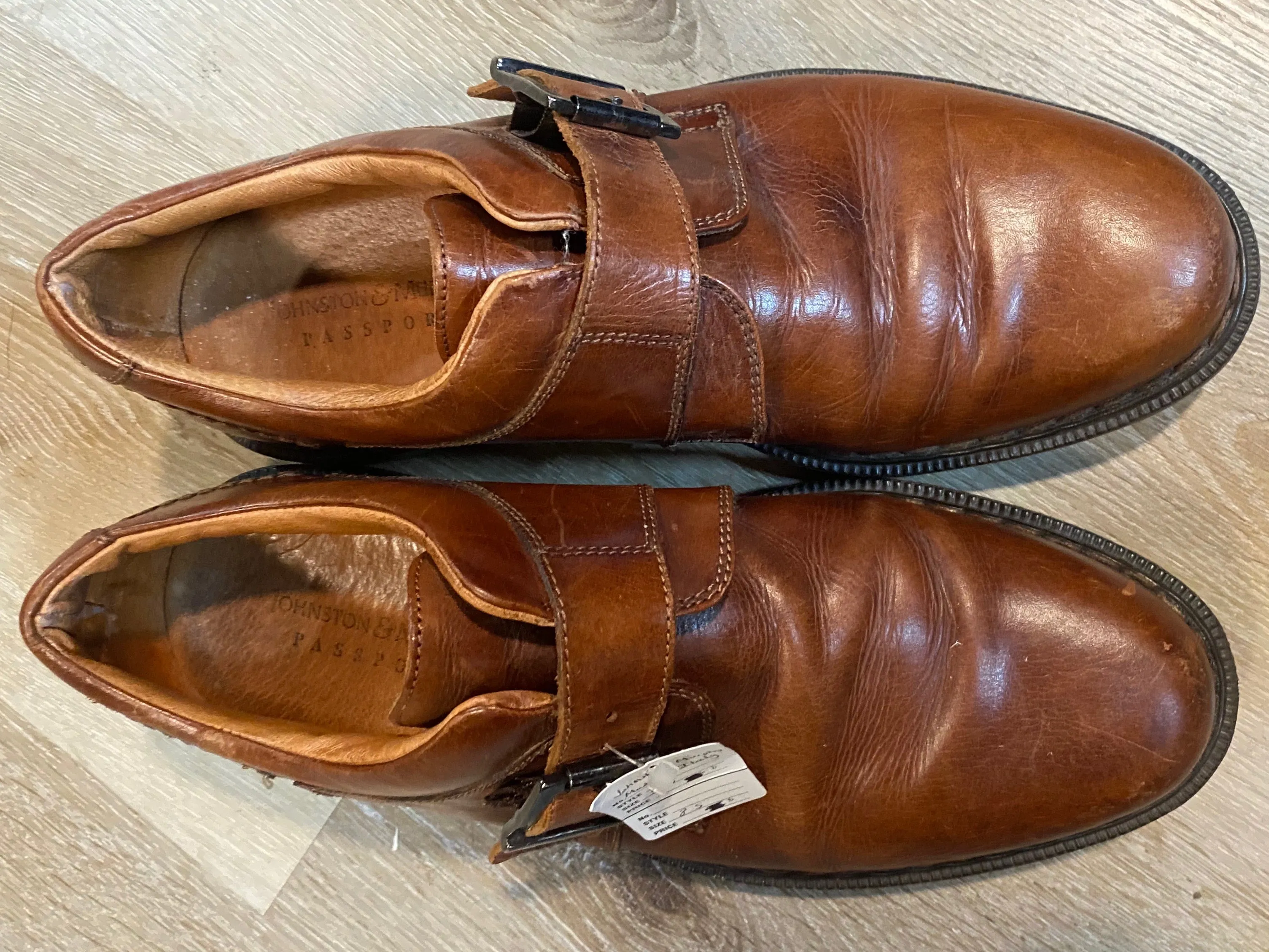 Johnston & Murphy Passport Monk Strap Shoes 8.5M 41/42 (Italy)