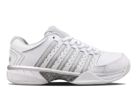 K-Swiss Women's Womens Hypercourt Express Leather White Silver Glacier Gray Shoes