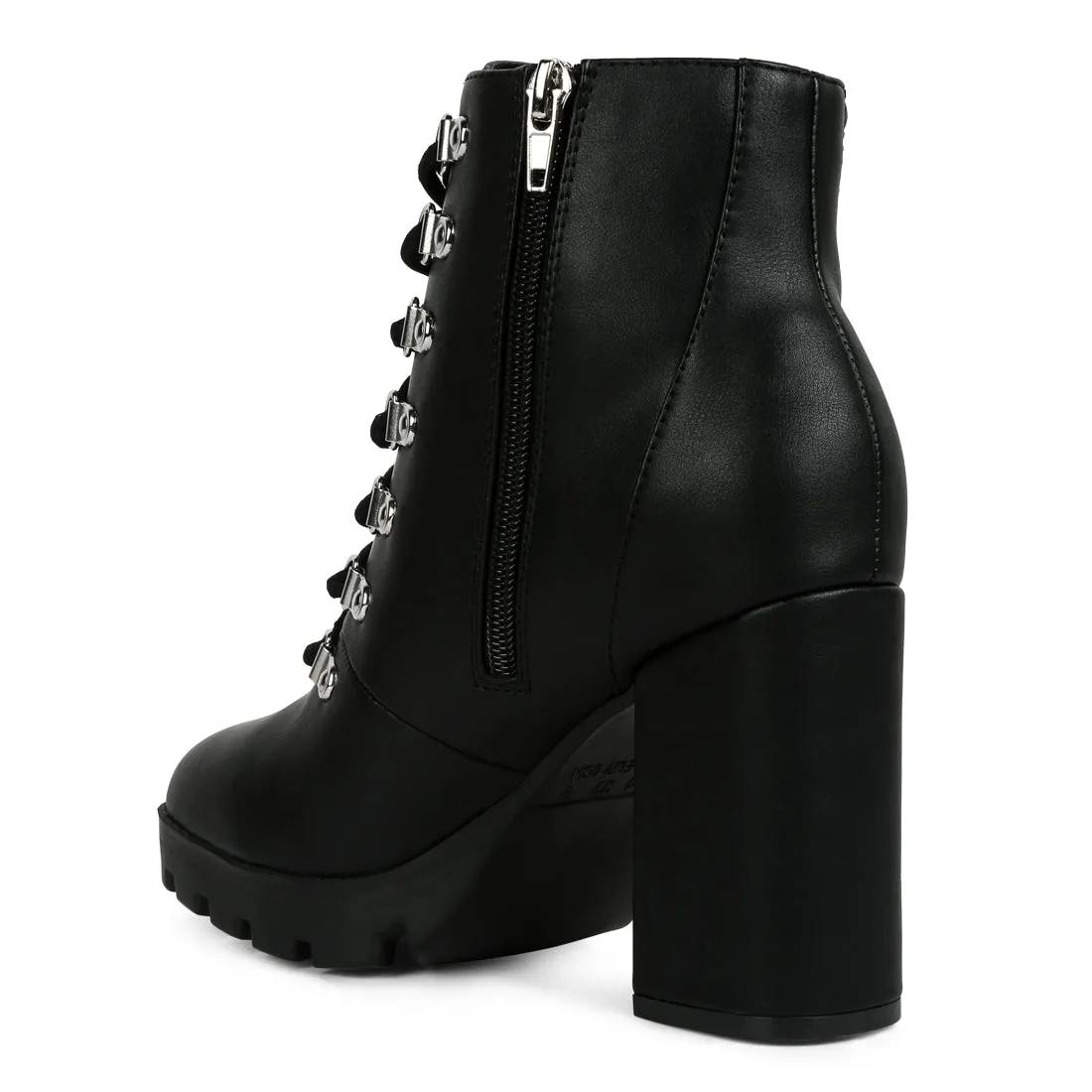 Lace Up Block Heel Boots
