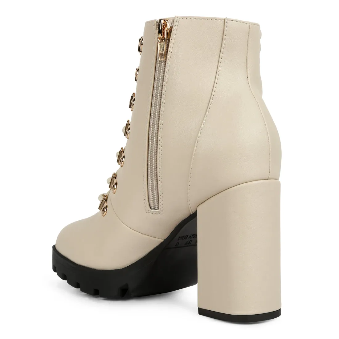 Lace Up Block Heel Boots