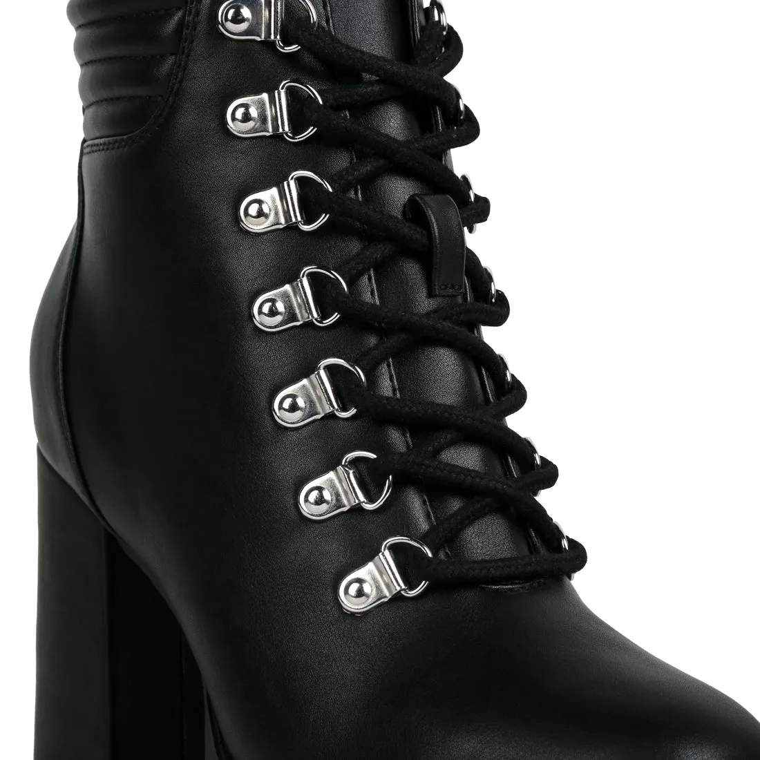 Lace Up Block Heel Boots