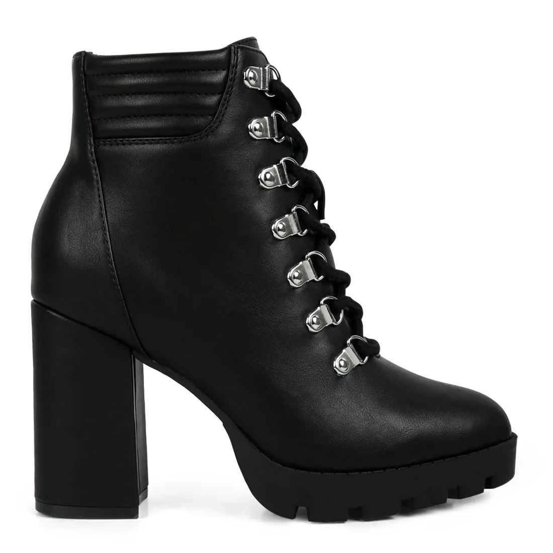 Lace Up Block Heel Boots