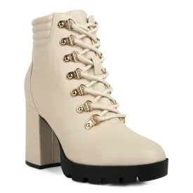 Lace Up Block Heel Boots