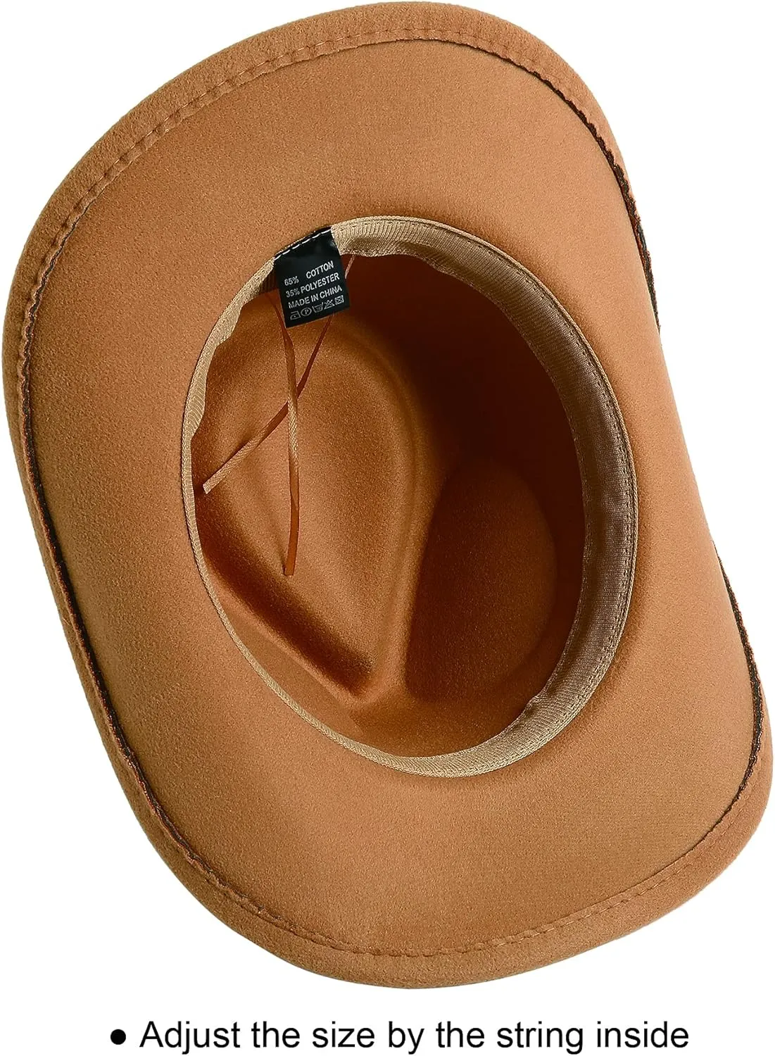 Lanzom Women Men Felt Wide Brim Western Cowboy Hats Belt Buckle Panama Hat