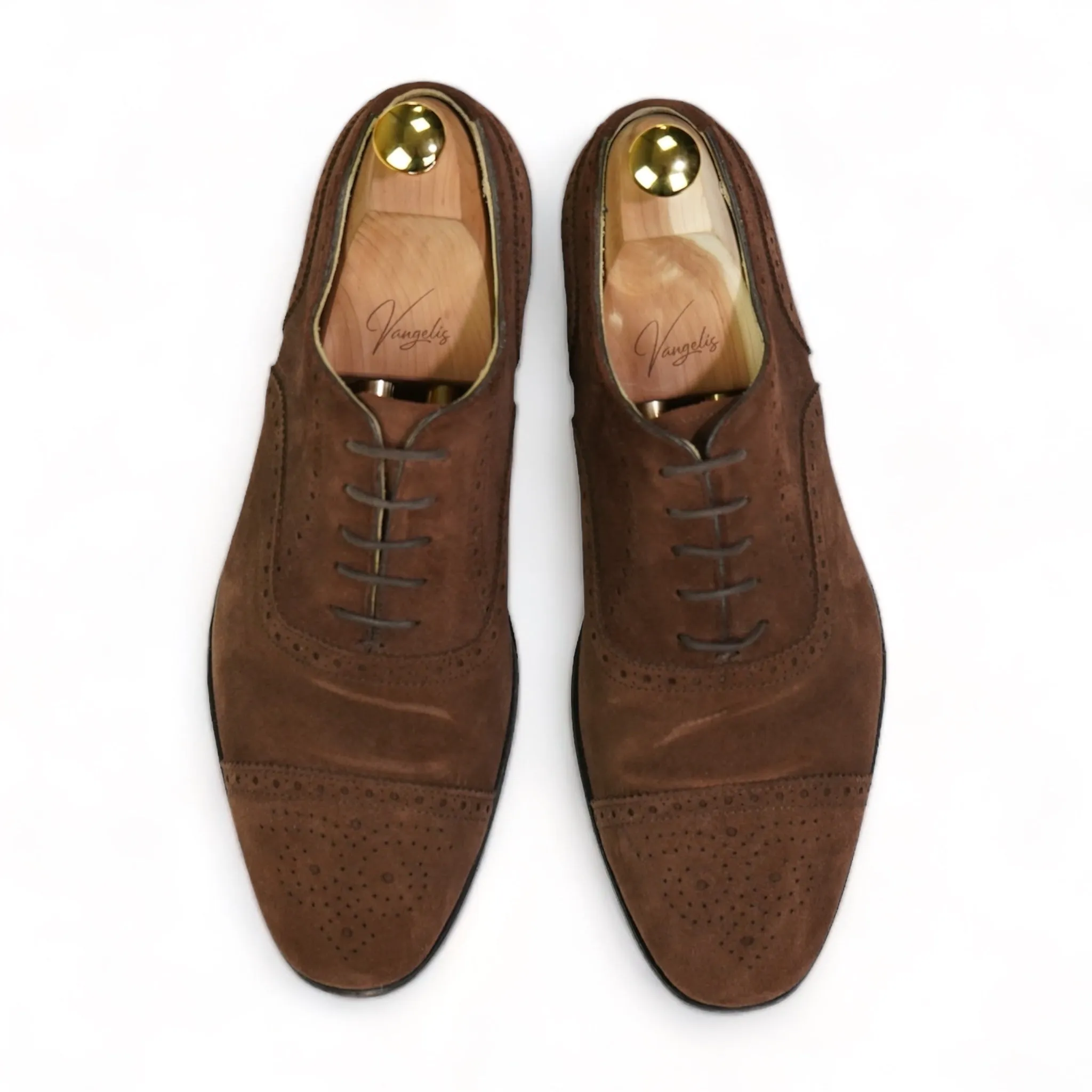 Myrqvist - Brown Suede Semi Brougue Oxford UK 9,5/EU 43,5