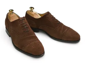 Myrqvist - Brown Suede Semi Brougue Oxford UK 9,5/EU 43,5