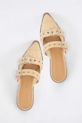 Raffia Feeling Wild Pointed Toe Flats