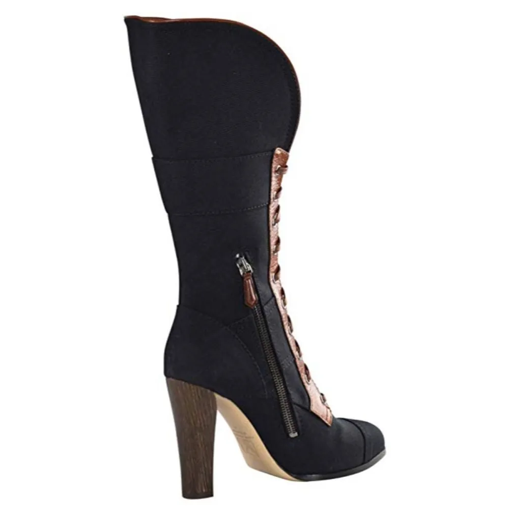 Reed Krakoff Women's Military Fold Over Boots Black Nutmeg