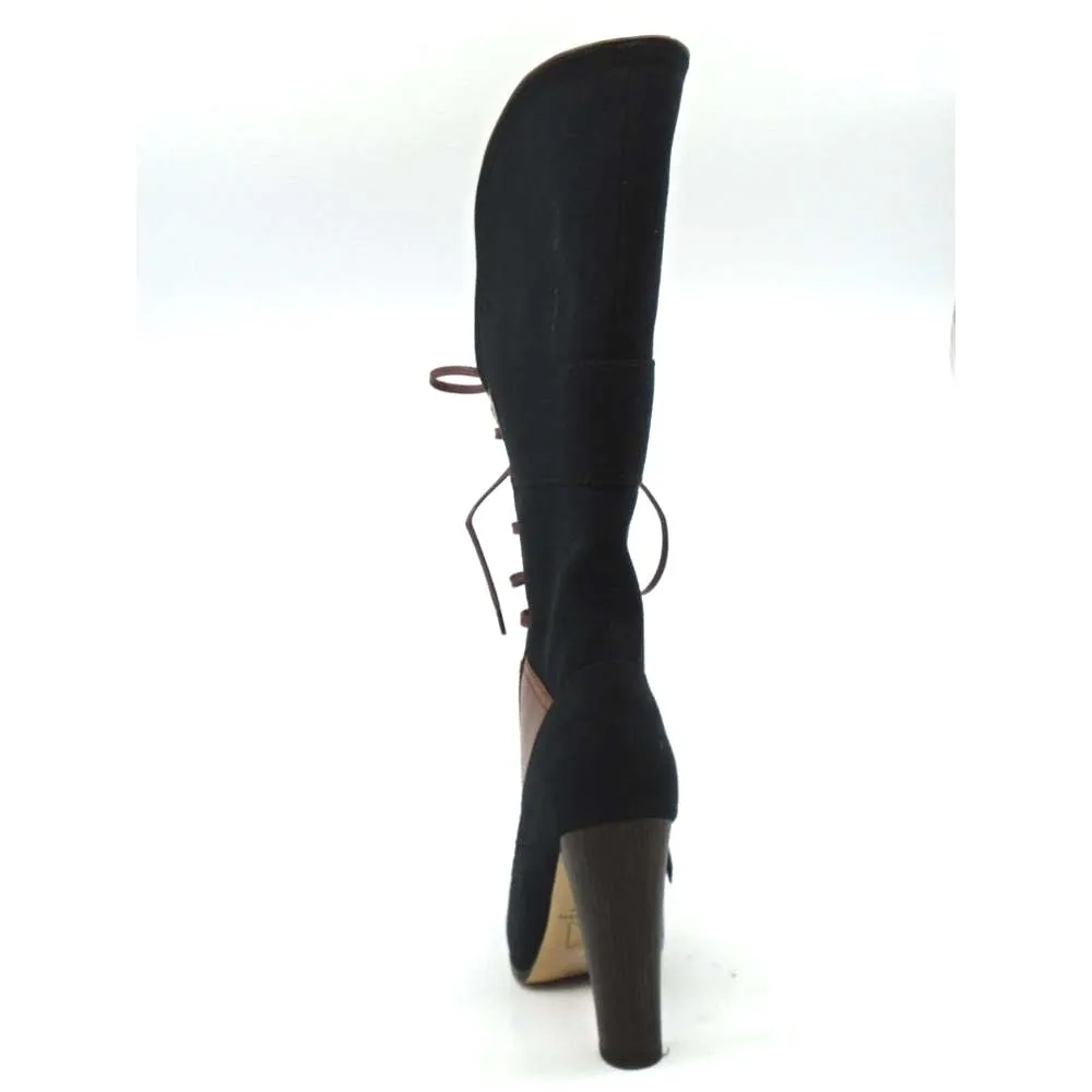 Reed Krakoff Women's Military Fold Over Boots Black Nutmeg