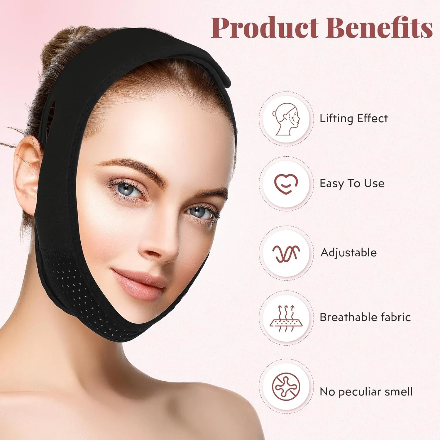 Reusable V-Line Mask, Chin Strap For SleepingLifting EffectAdjustableEasy To Use, Jawline Shaper