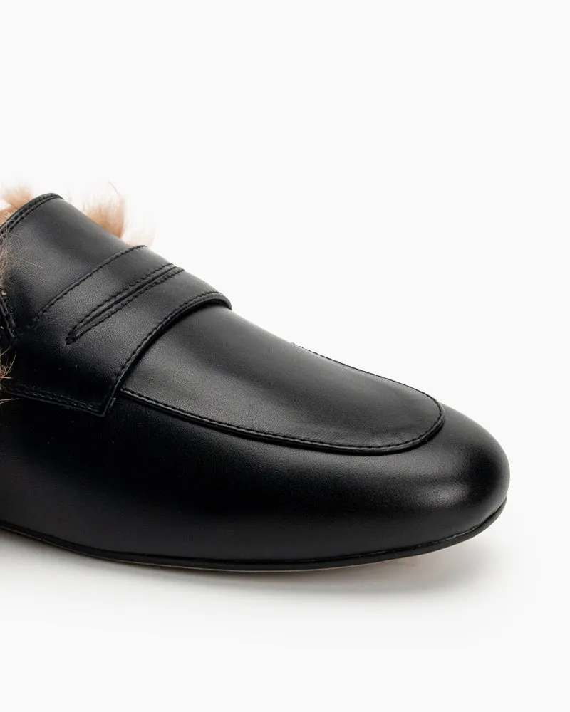 Round Toe Backless Slip-on Flat Mules