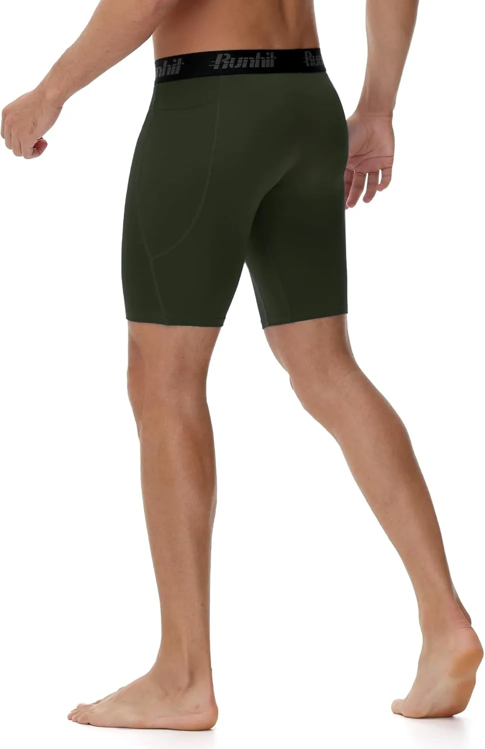 Runhit Men's Compression Shorts with Pockets ?C 9" Performance Athletic Shorts for Workouts Sports Running Spandex Underwear