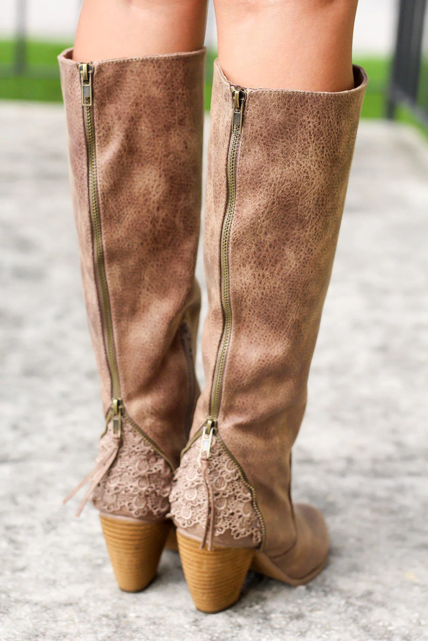 Sass it Up Taupe Boots