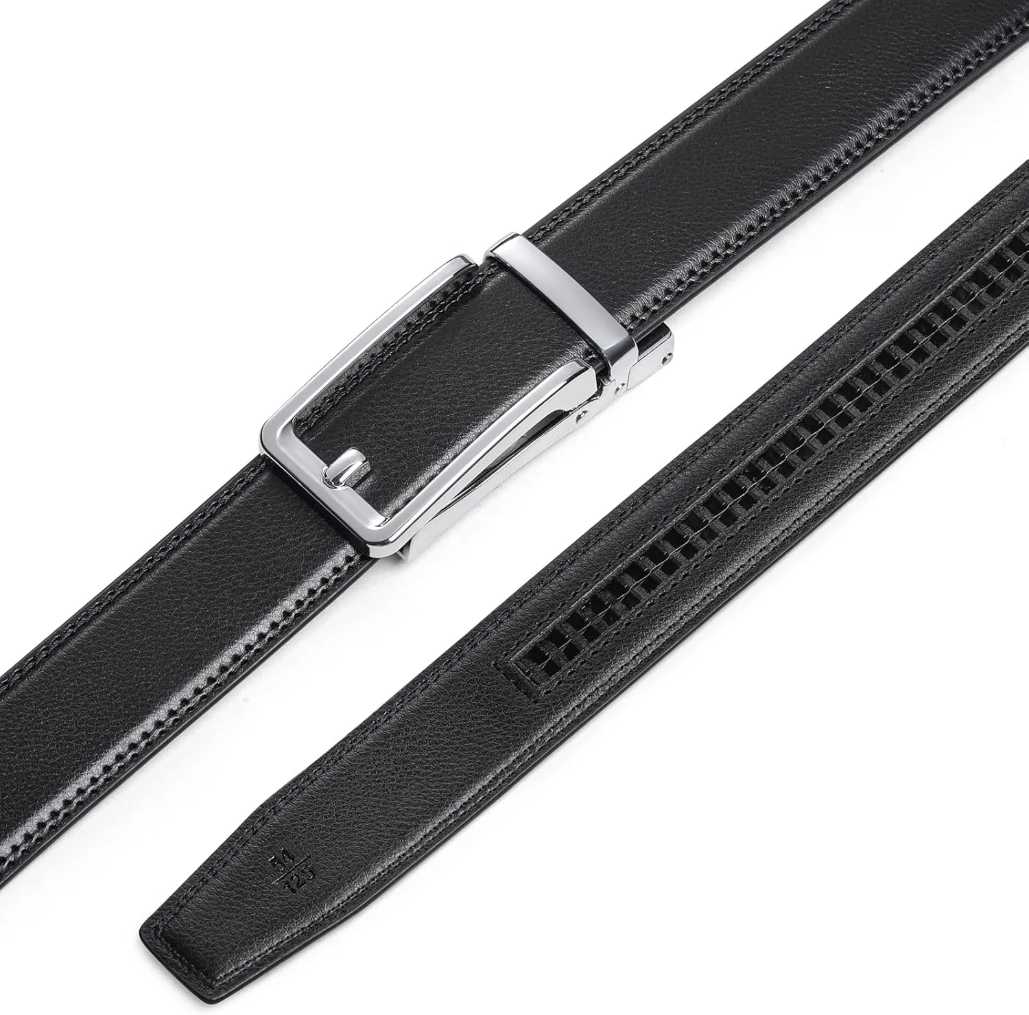 SENDEFN Men's Leather Dress Casual Belt 1 3/8" Automatic Adjustable Click Buckle Belts with Gift Box