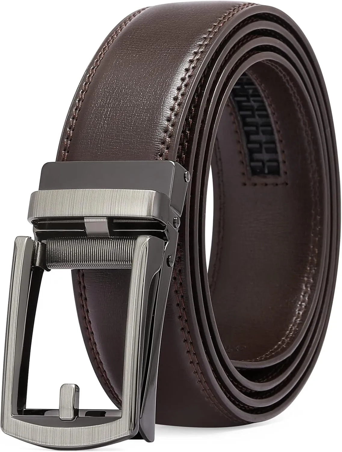 SENDEFN Men's Leather Dress Casual Belt 1 3/8" Automatic Adjustable Click Buckle Belts with Gift Box