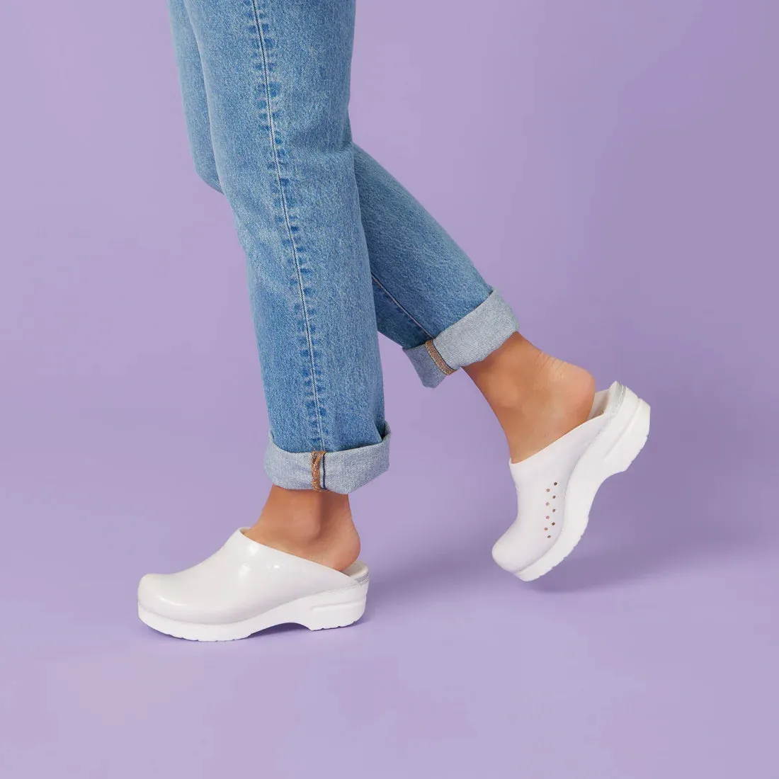 Sonja Backless Translucent Mule in White