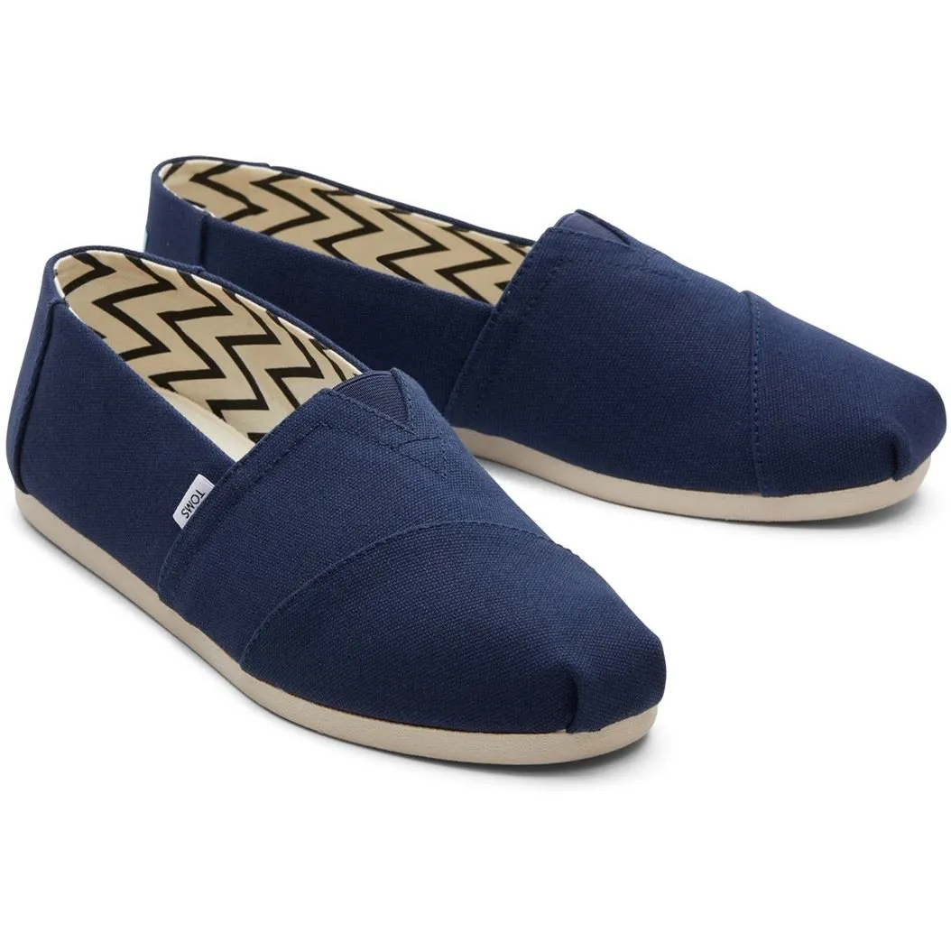 TOMS Alpargata Navy 100% Cotton Male Slip On Mens Shoes