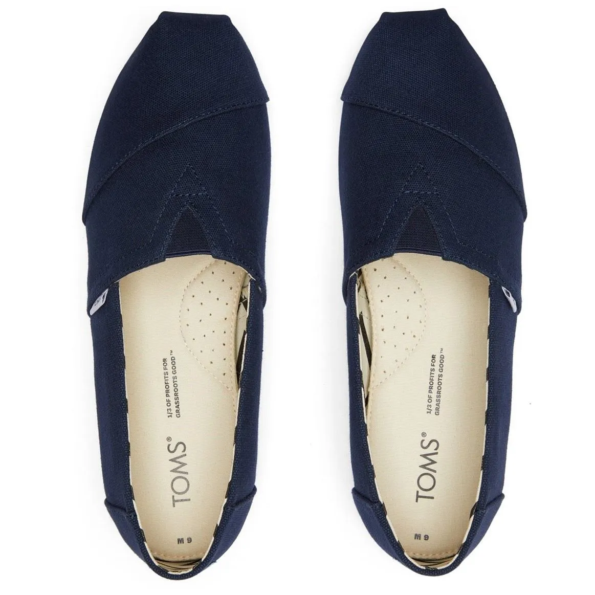 TOMS Alpargata Navy 100% Cotton Male Slip On Mens Shoes