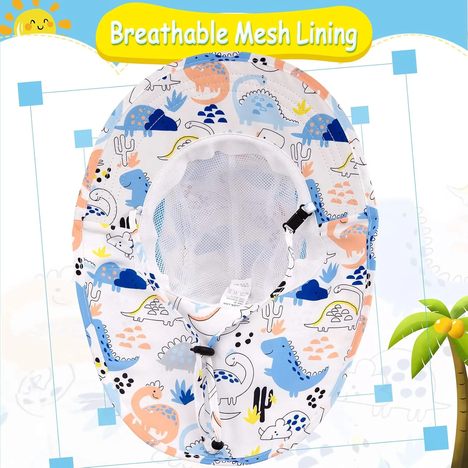 XIAOHAWANG Girls Sun Hat Baby Beach Hats Boys UPF 50  Kids Summer Protection Cap Toddler Breathable Caps Wide Brim Neck Flap