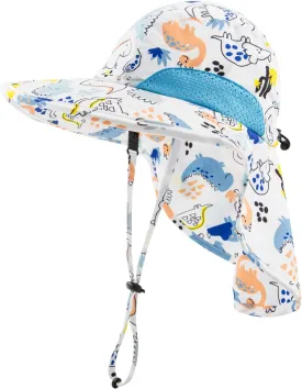XIAOHAWANG Girls Sun Hat Baby Beach Hats Boys UPF 50  Kids Summer Protection Cap Toddler Breathable Caps Wide Brim Neck Flap