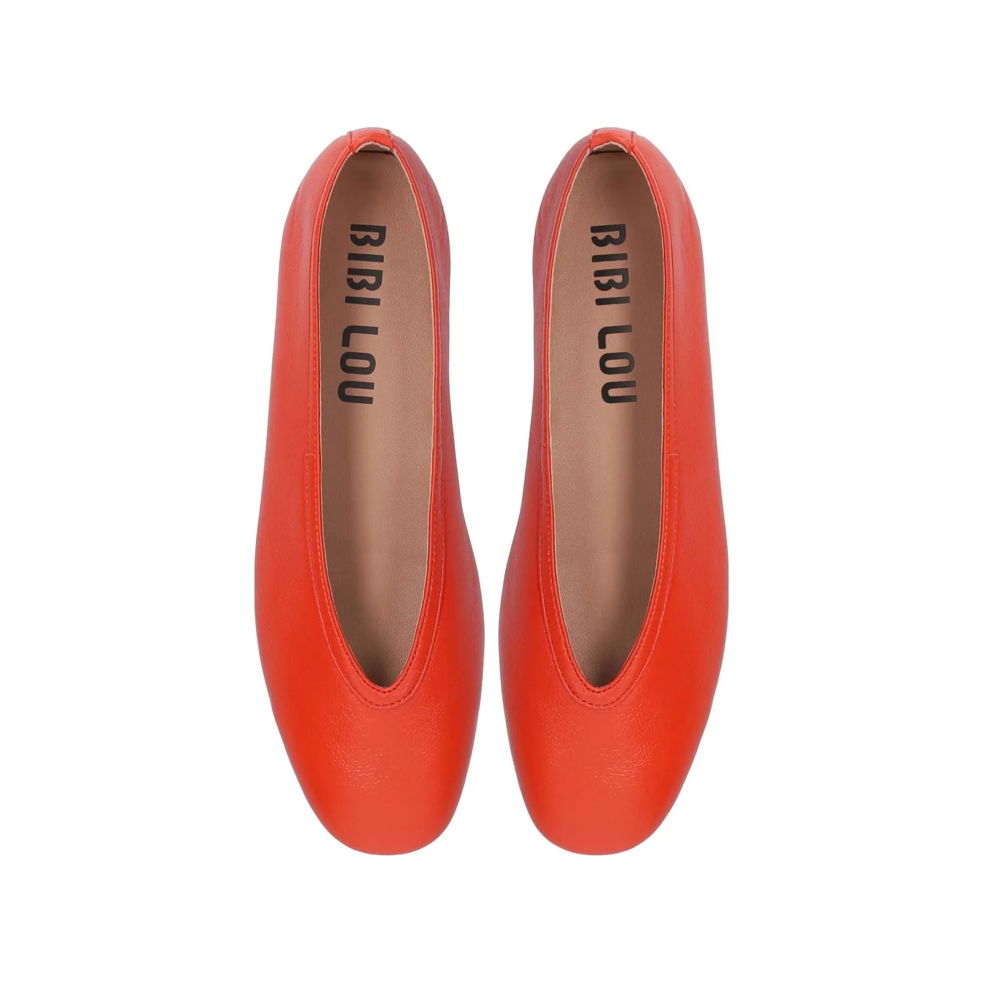 Zira Flat Leather Pump Red